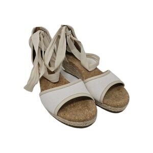 UGG Sandals Women's‎ 7 Espadrille 2" Wedge Gladiator Amell Beige Canvas Casual